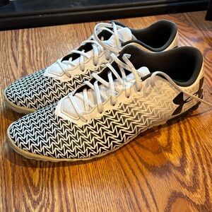 Under Armour Men's Black and White Cleats/Turf Shoes